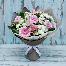 Букет цветов из:  Герберы, Альстромерии и Хризантемы в Чемал