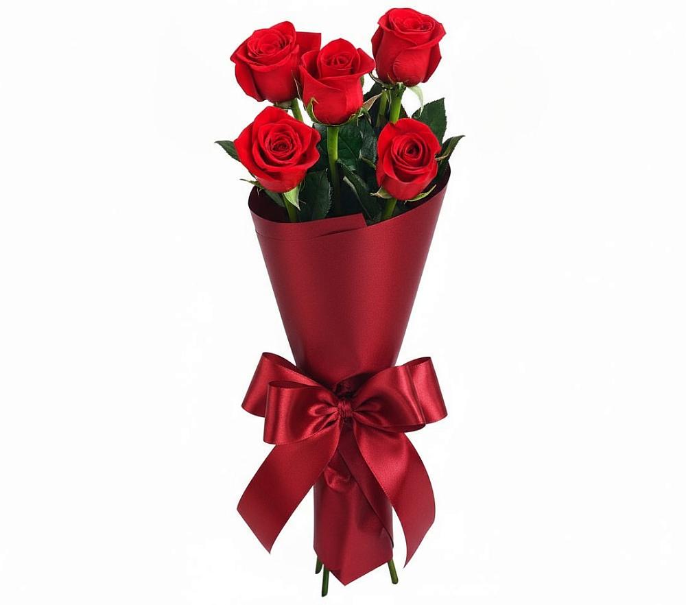Букет 5 Красных роз Эдлесс Лав в Чемал