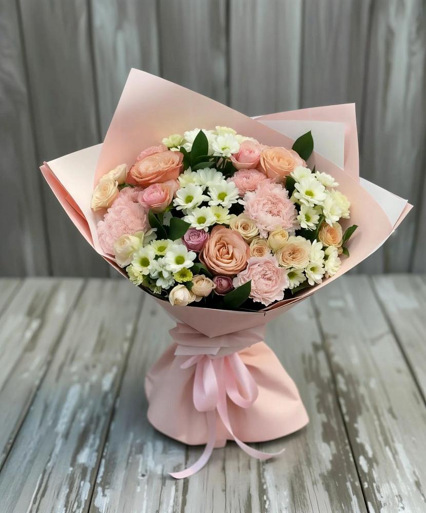 Букет цветов из: Гвоздики, Розы и Хризантемы в Чемал