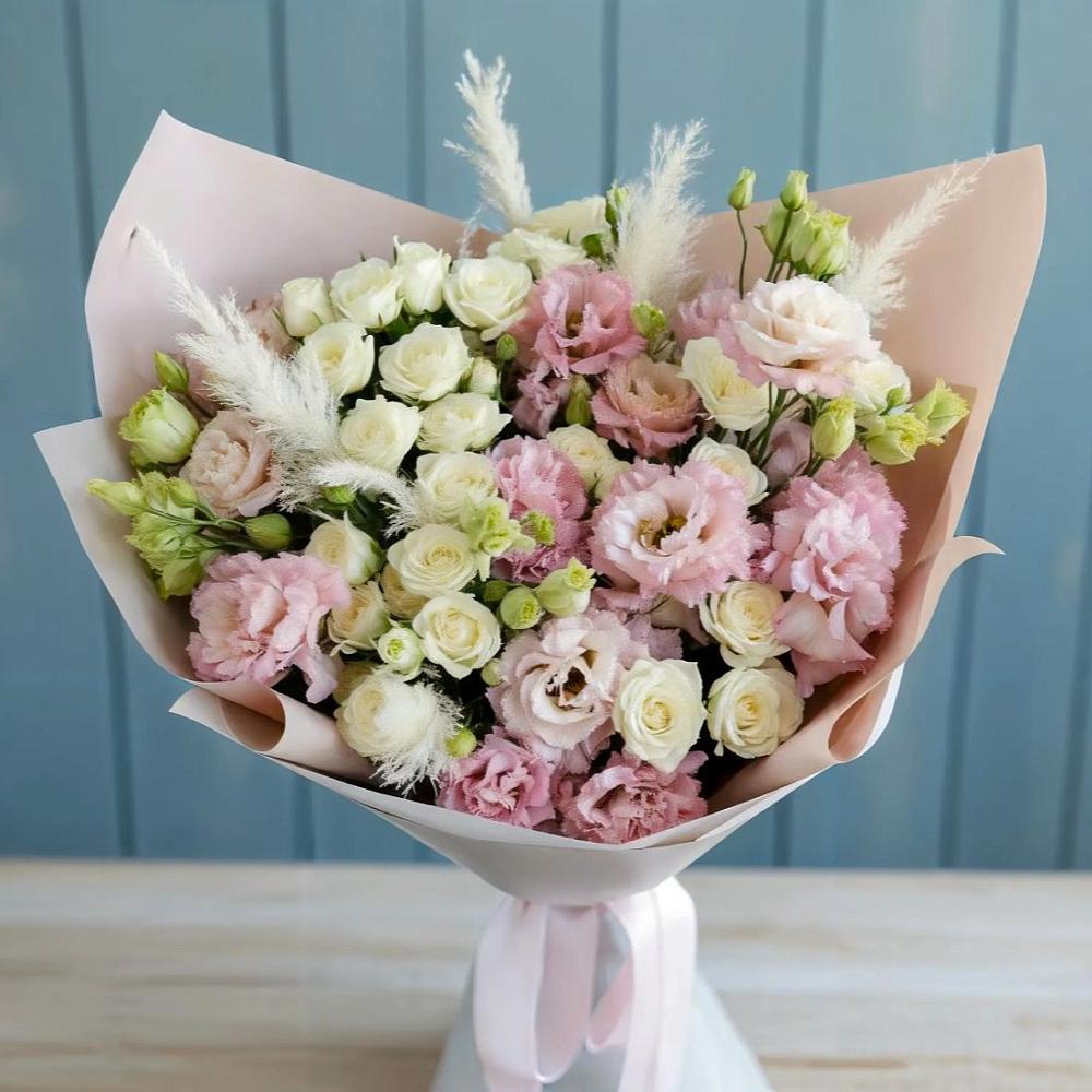 Букет цветов из: Альстромерии и Розы в Чемал