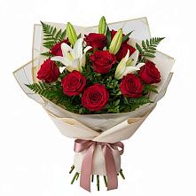 Букет цветов из:  Лилии и Розы #REPLACE_PRED# Чемал