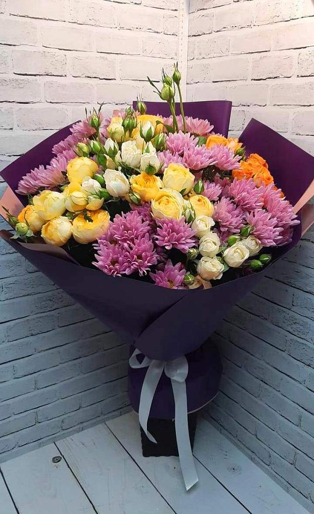 Букет цветов из: Хризантемы и Розы в Чемал
