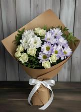 Букет цветов из:  Хризантемы и Розы #REPLACE_PRED# Чемал