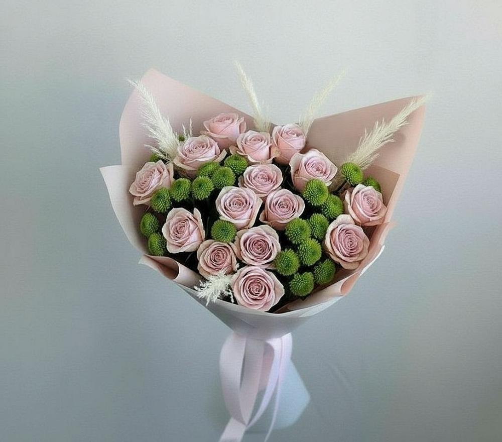 Букет цветов из: Розы и Хризантемы в Чемал