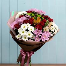Букет цветов из:  Розы, Хризантемы и Альстромерии в Чемал