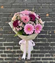 Букет цветов из:  Герберы и Хризантемы в Чемал