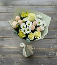 Букет цветов из:  Альстромерии, Розы и Хризантемы в Чемал