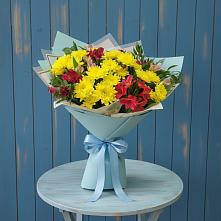 Букет цветов из:  Альстромерии и Хризантемы в Чемал